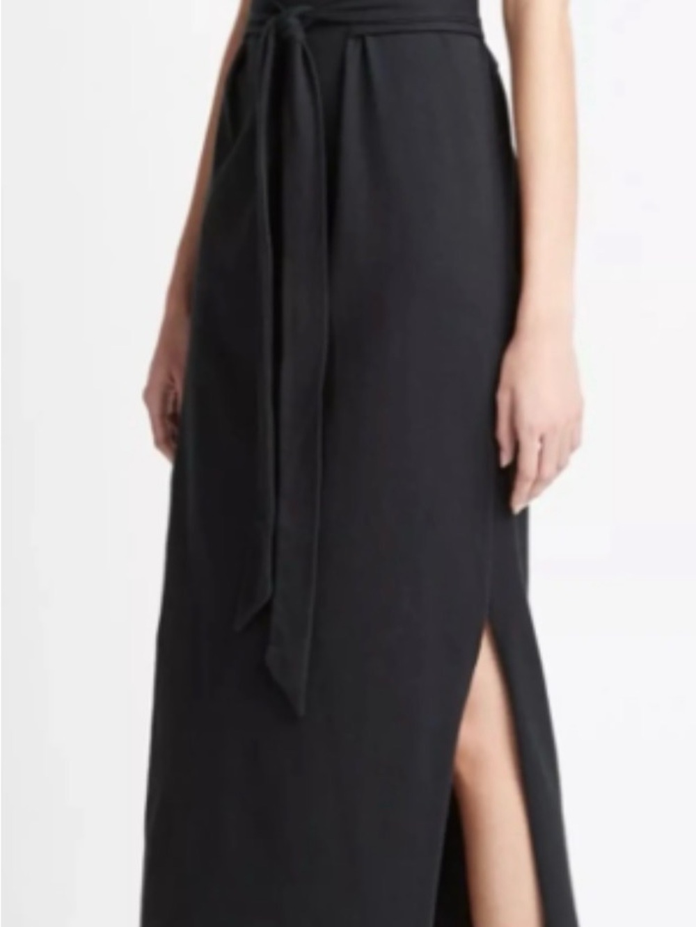 NWT Vince Black Sleeveless Wrap-Tie Maxi Dress Sz M - Picture 2 of 6